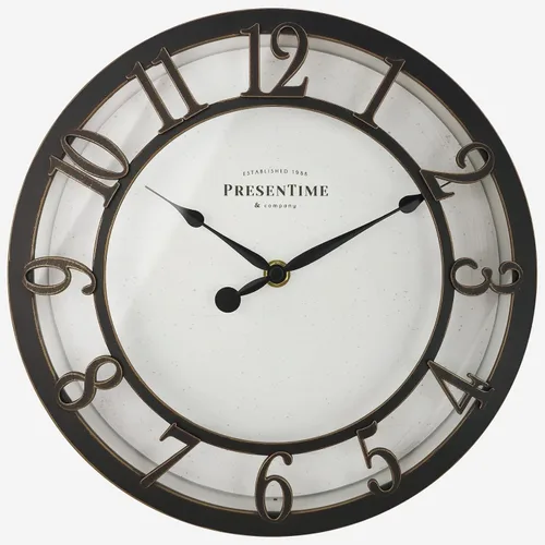 Miniatura 17 de Presentime & Co - Reloj de pared de la serie Farmhouse de 21 pulgadas, estilo Shiplap, número arábigo 3D elevado, acabado galvanizado. Decoración