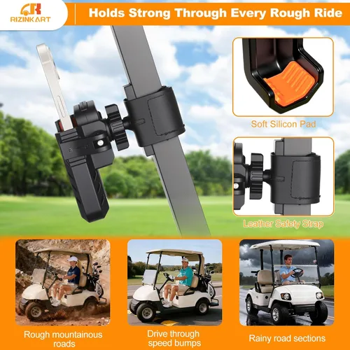 Miniatura 6 de Soporte magnético para carrito de golf, compatible con EZGO/Club Car/Yamaha, con imanes N52 mejorados y rotación de 360°, soporte de teléfono