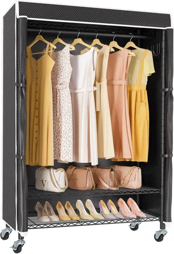 Miniatura 12 de VIPEK R3C Plus Perchero para Ropa - Perchero Rodante para Ropa con Ruedas con Seguro, Armario Portátil de Servicio Pesado con Estantes Ajustables