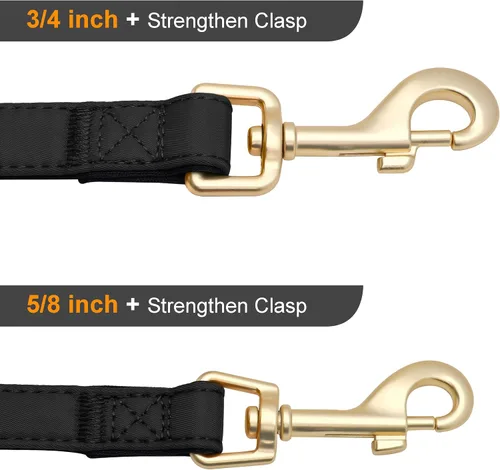 Miniatura 5 de Didog Correa para perro de nailon colorido de 5 pies con acolchado suave de longitud completa, ligera y duradera para perros pequeños, negro, S