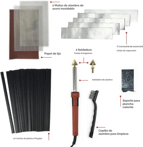 Miniatura 7 de JOUNJIP - Kit de soldadura de plástico estándar, con certificación UL, de 80 W, kit profesional de reparación de plástico para reparar parachoques