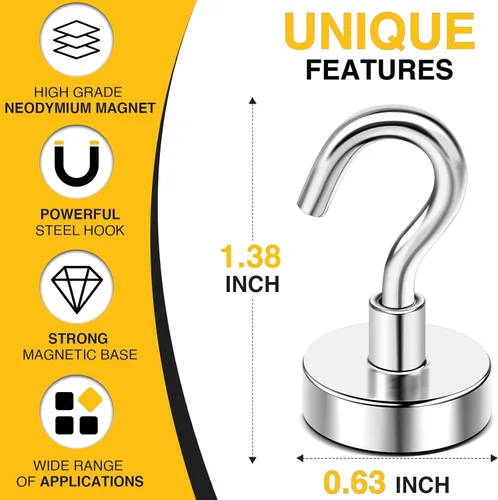 Miniatura 2 de Diymag Ganchos magnéticos en S, fuertes y resistentes, 30 lb de capacidad, para crucero, aula, refrigerador, cabañas, parrilla, cocina, garaje