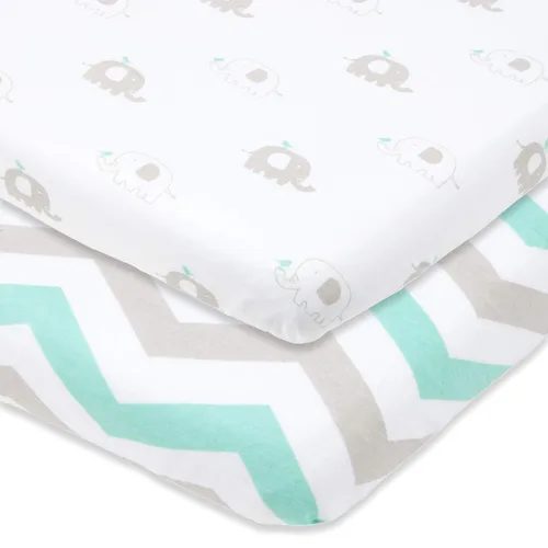 Joey + Joan Sábanas bajeras de moisés para cuna Nestig, Graco Travel Lite para cuna y moisés, moisés de guayaba de 20 x 30 pulgadas, sábanas bajeras