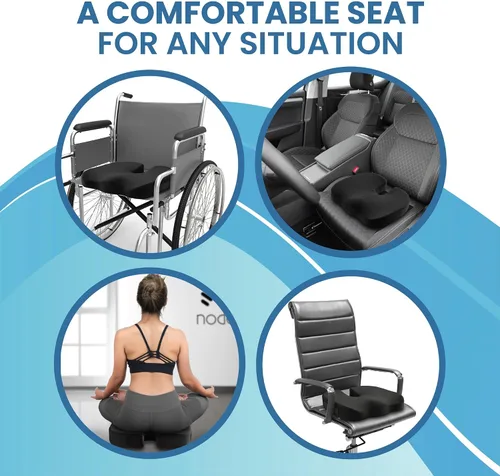 Miniatura 7 de Philosophy Gym Cojín de asiento de espuma viscoelástica, almohadilla de gel mejorada para silla de oficina, cómoda almohada ergonómica para silla