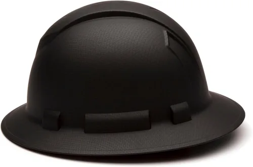 Miniatura 3 de Pyramex Ridgeline - Casco duro de ala completa con trinquete de 4 puntos, patrón de grafito negro mate