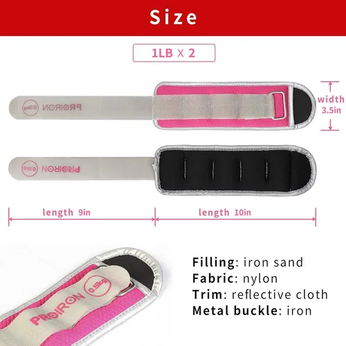 Miniatura 6 de PROIRON Ankle Weights for Women, Leg Weights for Men, Ankle and Wrist Weights 2/4/6/8LBS，Reflective Arm Weights for Jogging，Gymnastics，Aerobics