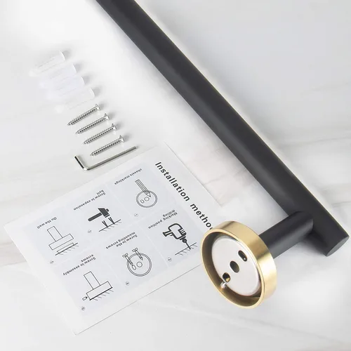 Miniatura 8 de NearMoon - Barra para toallas de baño, soporte de toalla de ducha de acero inoxidable grueso para baño, montado en la pared, longitud total de 12