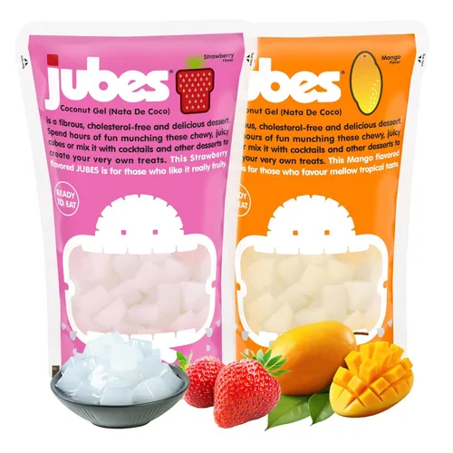 Miniatura 19 de Jubes Grape Nata De Coco Jelly Cubes (12.7 onzas, paquete de 3) – Cubos de jalea de coco de uva para sagú – Gel de coco en ingredientes de jarabe