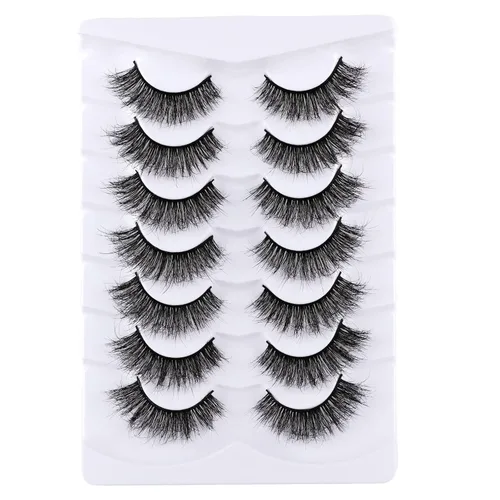 Mebver Pestañas postizas de ojo de gato, pestañas de imitación de visón, aspecto natural, pestañas 8D esponjosas que parecen extensiones Postizas,