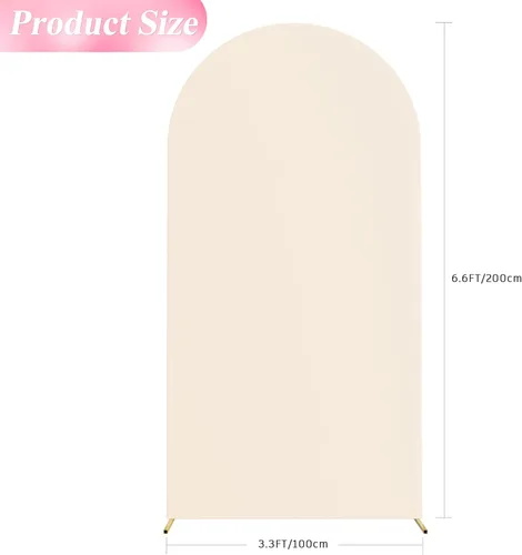 Miniatura 2 de Wokceer Funda para Arco de Boda de 6.6 Pies de Spandex Ajustada Cubiertas para Soporte de Arco de Boda Parte Superior Redonda Chiara Funda de Telón