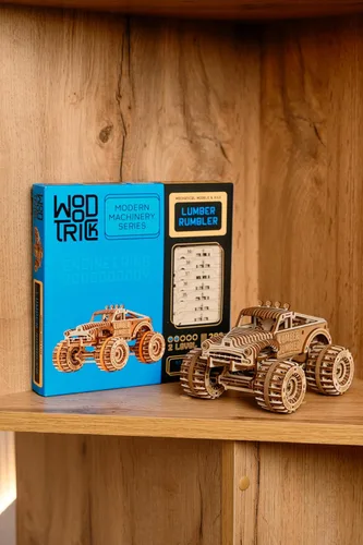 Miniatura 4 de Wood Trick Lumber Rumbler - Rompecabezas de madera 3D para adultos para construir – Paseos de hasta 12 pies – 5.5 x 4.3 pulgadas – Kit de camión
