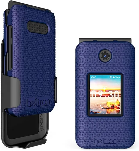 Miniatura 11 de Funda con clip para cinturón para Cricket Debut, AT&T Cingular Flip 4, funda protectora a presión con clip giratorio para cinturón combo para debut