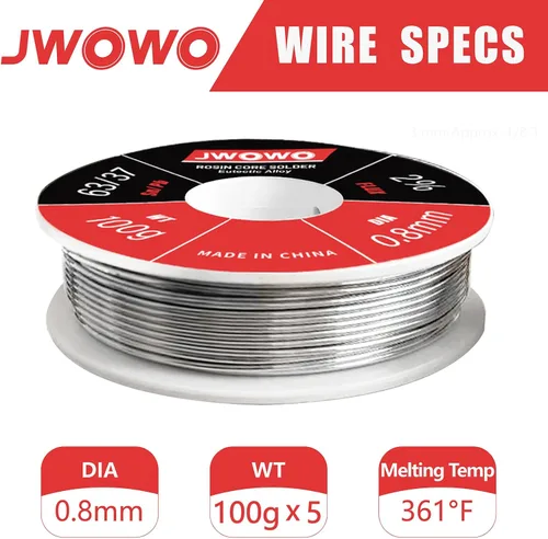 Miniatura 2 de Alambre de soldadura de núcleo de colofonia para soldadura eléctrica (0.031 in/3.53 oz, paquete de 5), por JWOWO