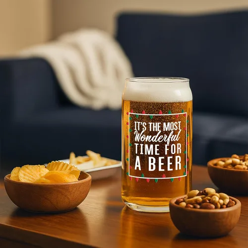 Miniatura 7 de On The Rox El momento más maravilloso para una cerveza: rojo, verde y blanco, vaso de 16 onzas, ideal para hombres y mujeres, vaso divertido