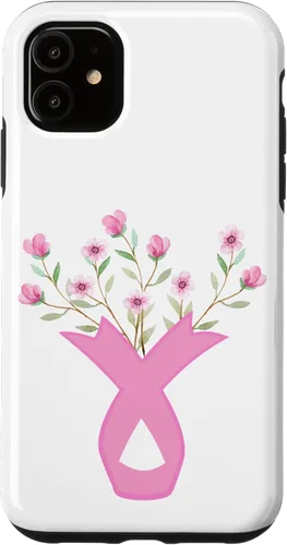 Miniatura 7 de iPhone 13 Flower Jar Pink Ribbon Breast Cancer Concientización Mes de Mujeres Caso