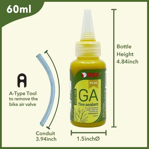 Miniatura 2 de PAX GA - Sellador universal para neumáticos de 2.0 fl oz (2 onzas), anticongelante (-4 °F), fibra de piña natural, tubo de sellado y sin cámara
