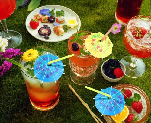 Miniatura 6 de Pajitas hawaianas para fiesta, 25 unidades, 9.45 pulgadas, colores surtidos, mini paraguas de papel, bebidas, jugo, cóctel, batido, pajitas
