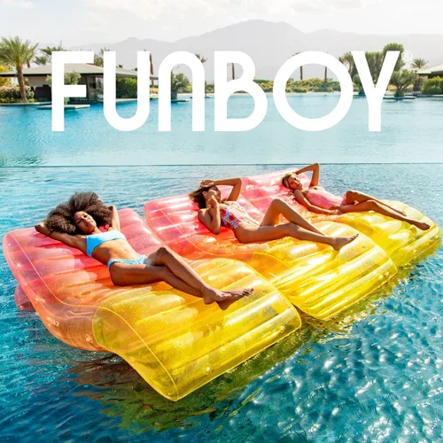 Miniatura 8 de FUNBOY Tumbona Chaise Inflable Gigante de Lujo Transparente Arcoíris, Silla Flotador de Piscina para Adultos, Perfecto para una Fiesta de Verano