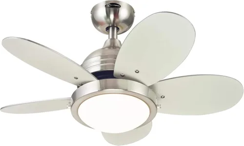 Miniatura 5 de Westinghouse Lighting 7223600 Roundabout - Ventilador de techo para interiores con luz, 30 pulgadas, níquel cepillado