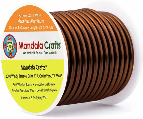 Miniatura 94 de Mandala Crafts - Alambre de aluminio anodizado de 8 calibre para hacer joyas - 9.75 m de alambre flexible negro colorido - Flexible para bonsái