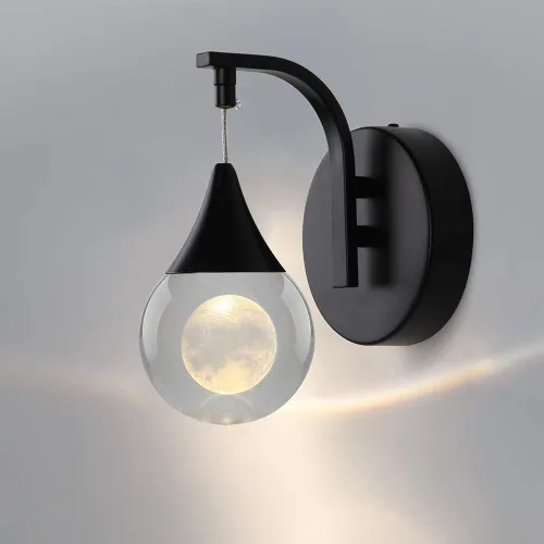 Miniatura 16 de Sedelan Aplique de pared de cristal, apliques de pared LED modernos para interiores, lámpara de pared de luna regulable de 5 W para dormitorio