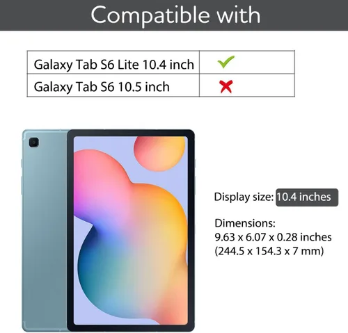 Miniatura 7 de SURITCH Funda de cuero para Samsung Galaxy Tab S6 Lite de 10.4 pulgadas 2024/2022/2020, protector de pantalla integrado, ajuste delgado, cubierta