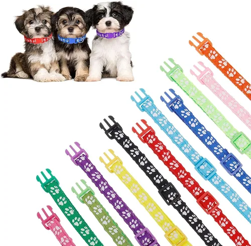 Miniatura 5 de Paquete de 12 Collares para Cachorros de Camada, Collares de Identificación Ajustables para Cachorros, Collares de Nailon Suave de Parto