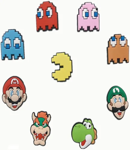 Miniatura 4 de 50 dijes de dibujos animados para zapatos de MarioMickeyVideojuegoPrincesa, etc. Dijes de cocodrilo para decoración de zapatos y pulsera, regalos