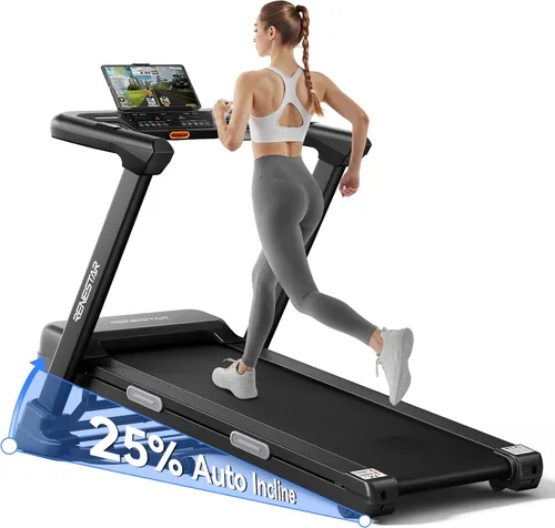 Renestar Cintas de correr para el hogar, caminadora con inclinación automática, cintas de correr plegables para correr y caminar, capacidad de peso