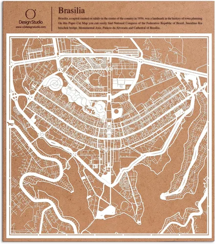 Miniatura 106 de O3 Design Studio Aberdeen - Mapa de papel cortado en papel blanco de 12 x 12 pulgadas