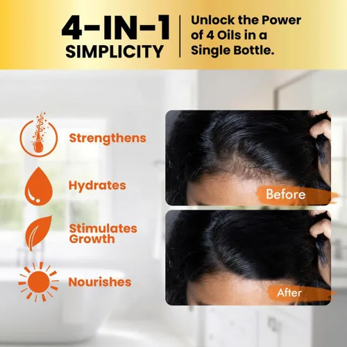 Miniatura 5 de Aceite de batana 4 en 1 para el crecimiento y nutrición del cabello, 100% puro orgánico natural, aceite de ricino y romero que estimula