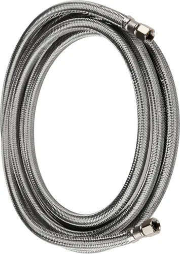 Miniatura 2 de EFIELD Manguera trenzada de acero inoxidable de 5 pies para fabricar hielo con conexión de compresión de 1/4 pulgadas por 1/4 pulgadas
