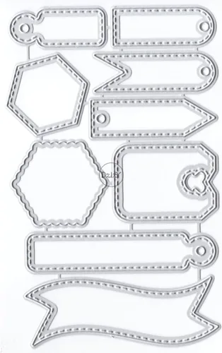 Miniatura 13 de DzIxY One Cloud Border Label Troqueles de corte de metal para kit de fabricación de tarjetas, troqueles de papel de gofrado, plantillas de máquina 6