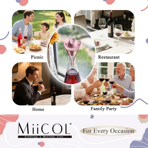 Miniatura 9 de Miicol Tapones de vino, tapón Prosecco, tapón de silicona para botella de vino, tapón de champán con sombrero de vaquero, accesorios de vino, regalo