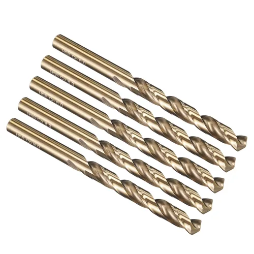 Miniatura 259 de PATIKIL Broca Jobber de 0.039 in, vástago recto M35 cobalto 5% acero de alta velocidad 135° acabado dorado para metal duro de acero inoxidable - 2