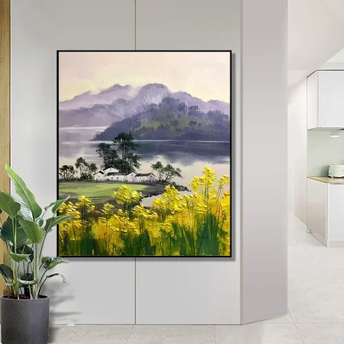 Miniatura 2 de Cuadro de arte de pared de lienzo, flor amarilla, árbol, pájaro, pintura artística, impresiones en lienzo, carteles 27.6x33.5 in sin marco