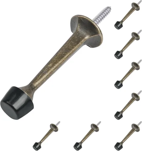 Miniatura 18 de HOMOTEK Paquete de 20 topes de puerta rígidos sólidos resistentes con punta de goma suave, tope de puerta fundido de zinc para proteger la pared