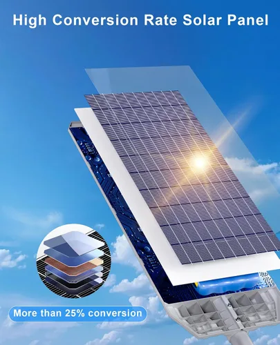 Miniatura 5 de JAYNLT X-12000W Luces de calle solares, luz comercial de estacionamiento de 6500K del atardecer al amanecer, luces de calle de seguridad