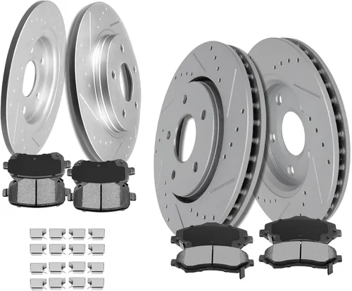 Miniatura 12 de Kit de frenos y rotores, SCITOO 4 rotores de freno y 8 pastillas de freno de cerámica para Jeep Grand para Cherokee 1999-2004