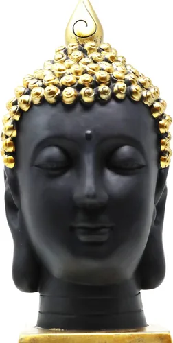 Miniatura 9 de Seraphic Estatua de cabeza de Buda para decoración del hogar o al aire libre, dorada, 13 pulgadas de alto