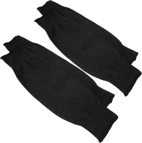 Cut Resistant Arm Sleeves for Men 2 Pairs Forearm Protection Sleeves Black 15.7 18 Inch Work Safety Guards for Outdoor and Sports Use