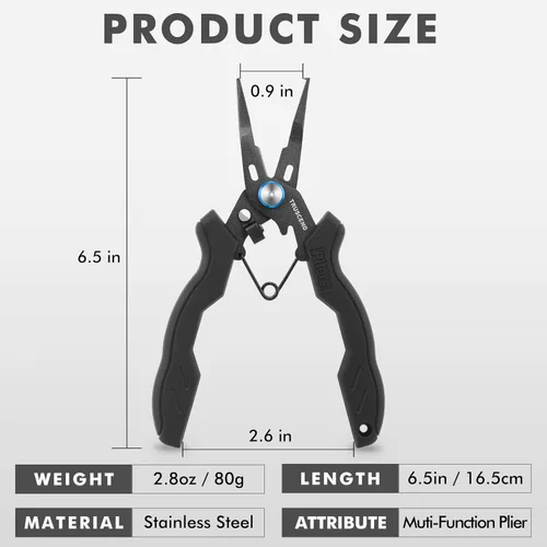Miniatura 3 de TRUSCEND - Alicates de pesca con cerradura prácticos con mango ergonómico innovador, herramienta de pesca resistente a la corrosión del agua salada