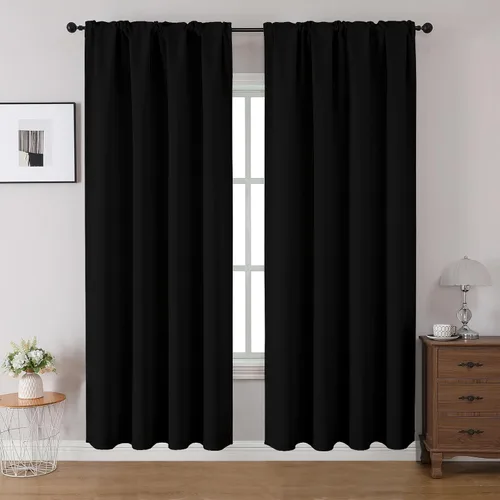 Miniatura 23 de CUCRAF Cortinas opacas de 45 pulgadas de largo, juego de 2 paneles para dormitorio, bolsillo para cortinero, cortinas de oscurecimiento