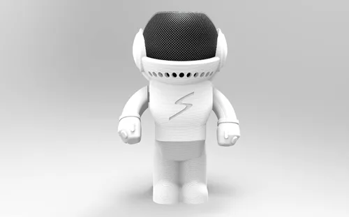 Miniatura 9 de Splin Soporte de mesa compatible con Amazon Alexa Smart Speaker Echo Dot (4ª y 5ª generación) y Apple HomePod Mini, estilo robot Astro Hero (blanco)