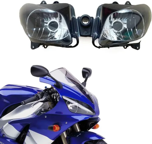 Miniatura 33 de Ensamble de lámpara de faro delantero para motocicleta compatible con Yamaha YZF600 R6 2006 2007 06 07 YZF-R6 Faro frontal transparente para moto
