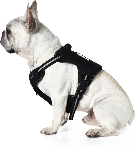 Miniatura 2 de Amazon Basics Arnés para perro sin tirones, clip frontal ajustable, chaleco táctico, pequeño, negro