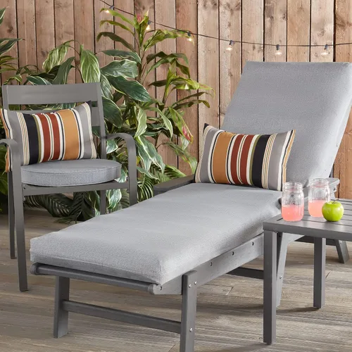Miniatura 6 de Cojín de asiento reversible redondo de 18 pulgadas para exteriores, cemento