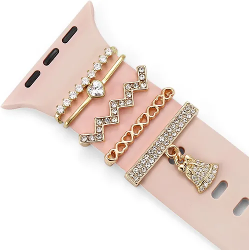 Miniatura 10 de Anillos decorativos de corazón compatibles con correas de silicona de Apple Watch de 1.772 in, 1.732 in, 1.654 in, 1.614 in, 1.575 in, 1.496 in, 7
