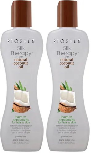 Miniatura 7 de Biosilk Terapia de Seda con Aceite de Coco Natural Tratamiento Sin Enjuague, Ayuda a Controlar el Encrespamiento y los Cabellos Sueltos, Sin