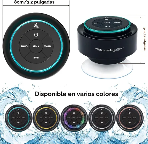 Miniatura 7 de XLEADER, Altavoz de ducha profesional actualizado, altavoz Bluetooth impermeable IPX7 certificado, con ventosa, cordón de silicona, sonido